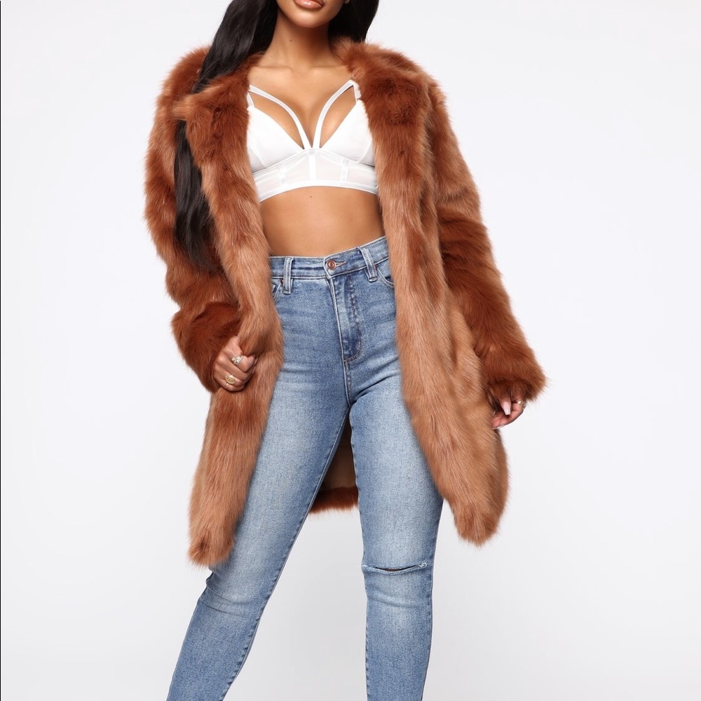 Fashion Nova Brown fur jacket